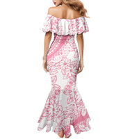 Polynesian Tiare Flower Pink Pastel Vibes Mermaid Dress