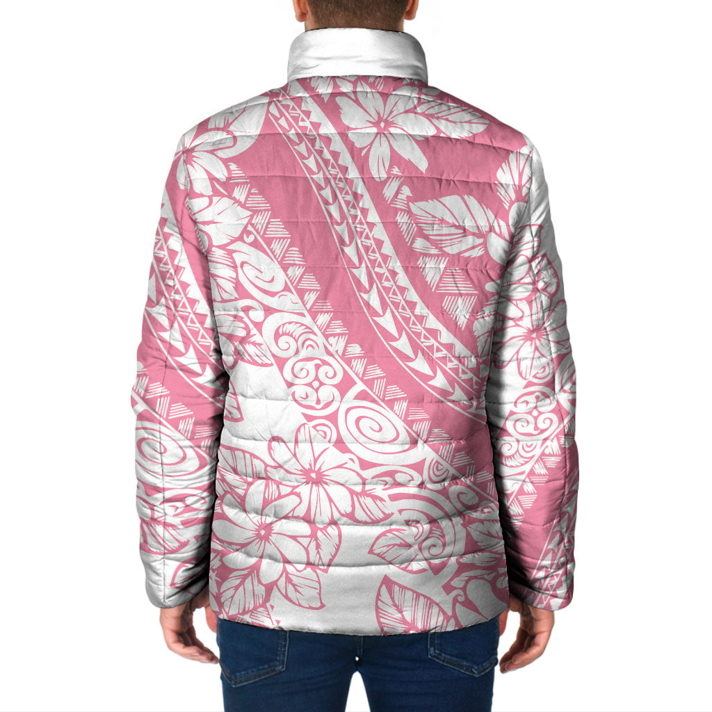 Polynesian Tiare Flower Pink Pastel Vibes Padded Jacket