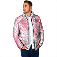Polynesian Tiare Flower Pink Pastel Vibes Padded Jacket