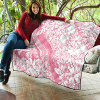 Polynesian Tiare Flower Pink Pastel Vibes Quilt