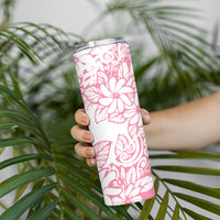 Polynesian Tiare Flower Pink Pastel Vibes Skinny Tumbler