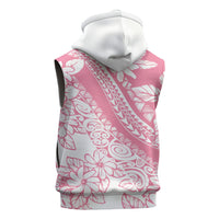 Polynesian Tiare Flower Pink Pastel Vibes Sleeveless Zip Hoodie