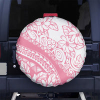 Polynesian Tiare Flower Pink Pastel Vibes Spare Tire Cover