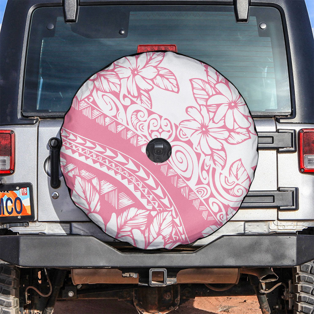 Polynesian Tiare Flower Pink Pastel Vibes Spare Tire Cover