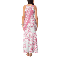Polynesian Tiare Flower Pink Pastel Vibes Tank Maxi Dress