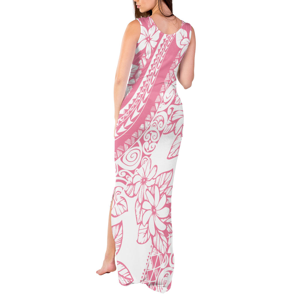 Polynesian Tiare Flower Pink Pastel Vibes Tank Maxi Dress