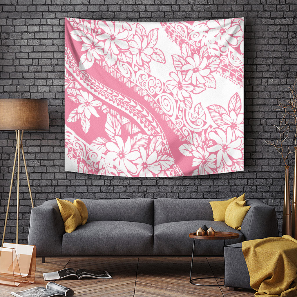 Polynesian Tiare Flower Pink Pastel Vibes Tapestry