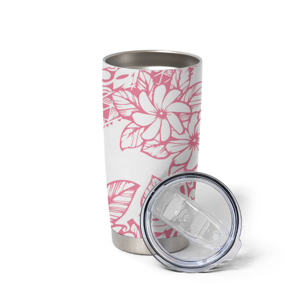 Polynesian Tiare Flower Pink Pastel Vibes Tumbler Cup