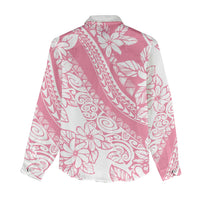 Polynesian Tiare Flower Pink Pastel Vibes Women Casual Shirt