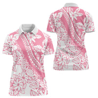 Polynesian Tiare Flower Pink Pastel Vibes Women Polo Shirt