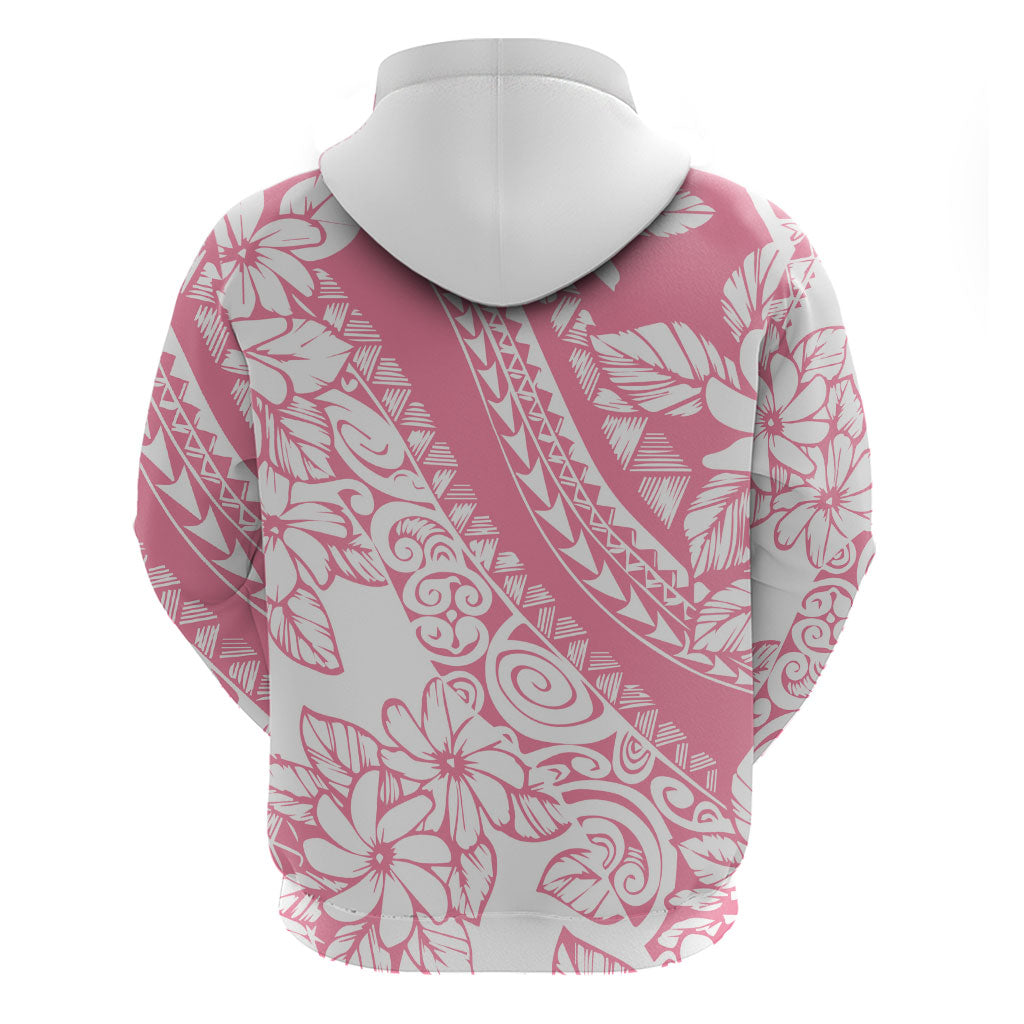 Polynesian Tiare Flower Pink Pastel Vibes Zip Hoodie