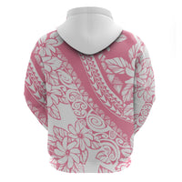 Polynesian Tiare Flower Pink Pastel Vibes Zip Hoodie