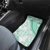 Polynesian Tiare Flower Cyan Pastel Vibes Car Mats
