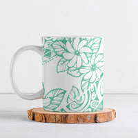 Polynesian Tiare Flower Cyan Pastel Vibes Ceramic Mug