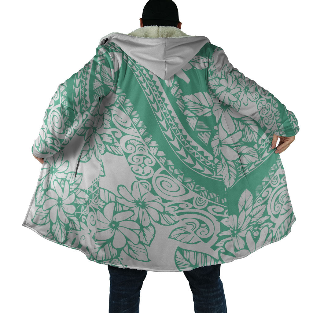 Polynesian Tiare Flower Cyan Pastel Vibes Cloak