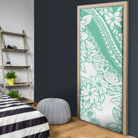 Polynesian Tiare Flower Cyan Pastel Vibes Door Cover
