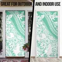 Polynesian Tiare Flower Cyan Pastel Vibes Door Cover