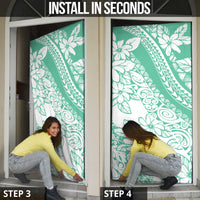 Polynesian Tiare Flower Cyan Pastel Vibes Door Cover