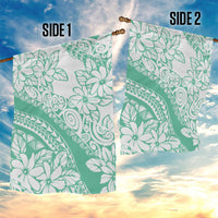 Polynesian Tiare Flower Cyan Pastel Vibes Garden Flag