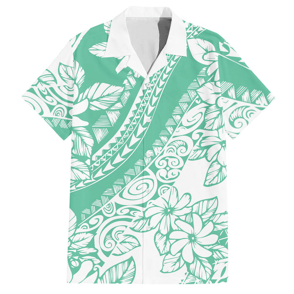 Polynesian Tiare Flower Cyan Pastel Vibes Hawaiian Shirt