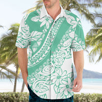 Polynesian Tiare Flower Cyan Pastel Vibes Hawaiian Shirt