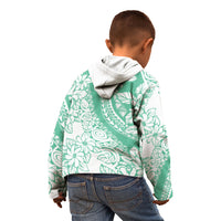 Polynesian Tiare Flower Cyan Pastel Vibes Kid Hoodie