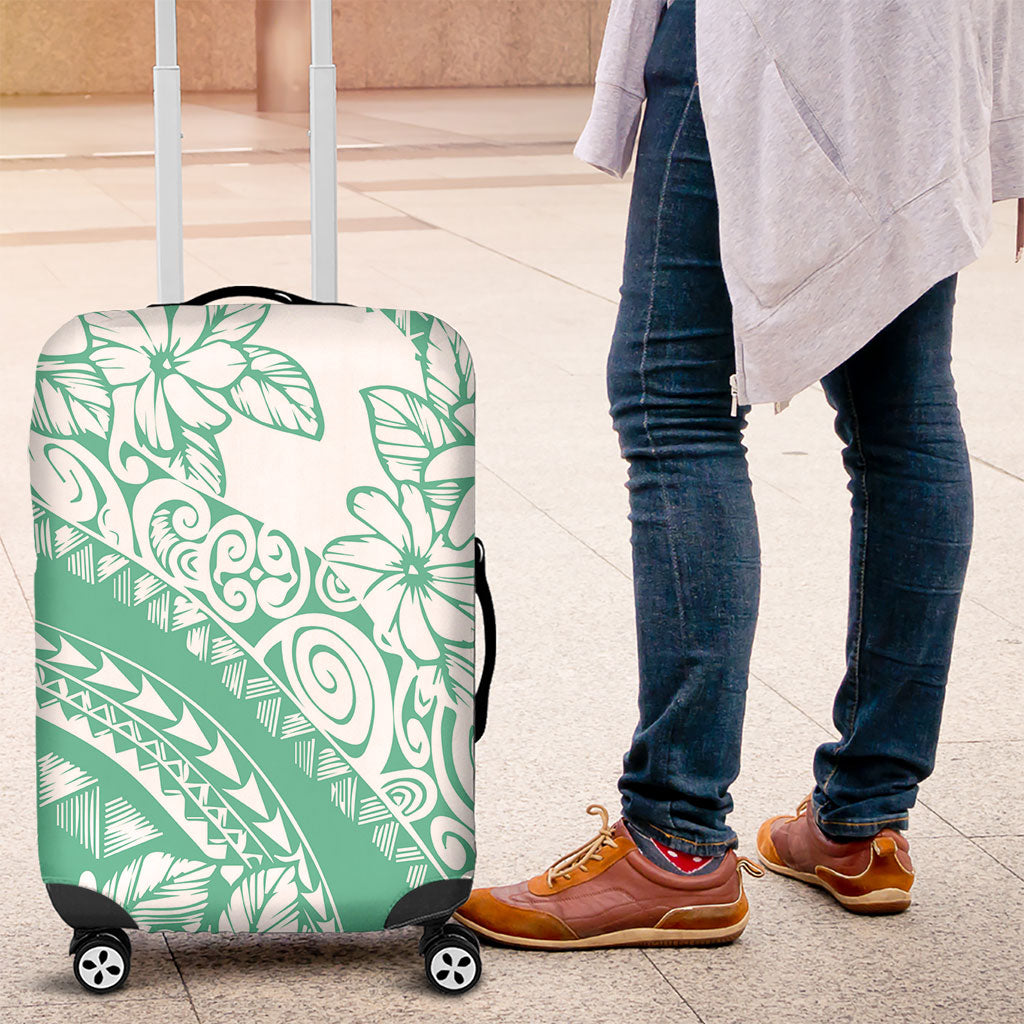 Polynesian Tiare Flower Cyan Pastel Vibes Luggage Cover LT14 Cyan - Polynesian Pride
