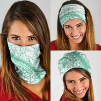 Polynesian Tiare Flower Cyan Pastel Vibes Neck Gaiter