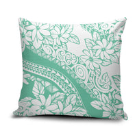 Polynesian Tiare Flower Cyan Pastel Vibes Pillow Cover