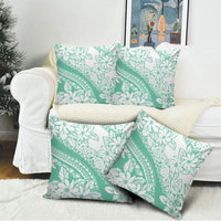 Polynesian Tiare Flower Cyan Pastel Vibes Pillow Cover