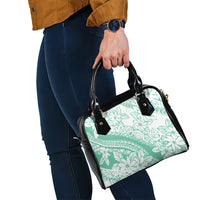 Polynesian Tiare Flower Cyan Pastel Vibes Shoulder Handbag