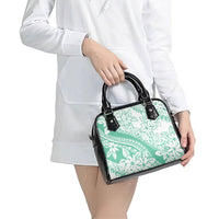 Polynesian Tiare Flower Cyan Pastel Vibes Shoulder Handbag