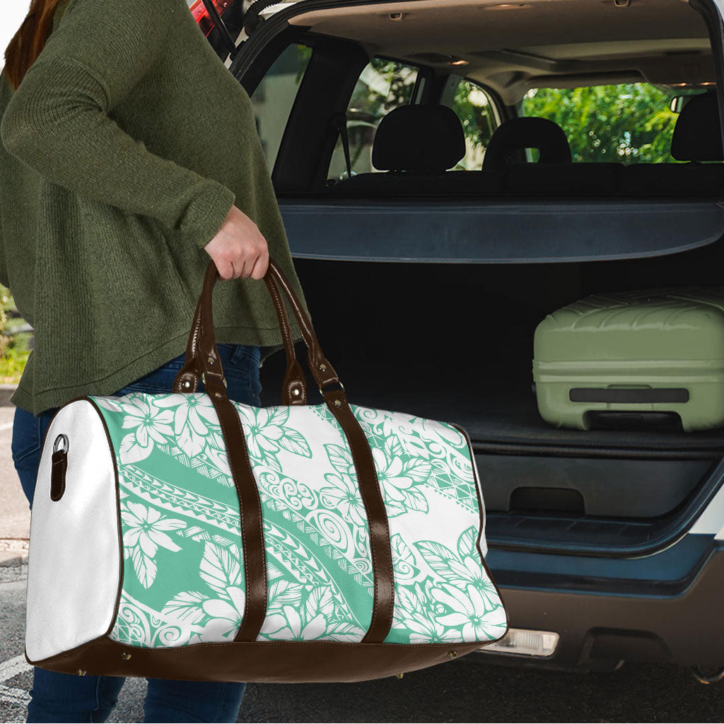 Polynesian Tiare Flower Cyan Pastel Vibes Travel Bag