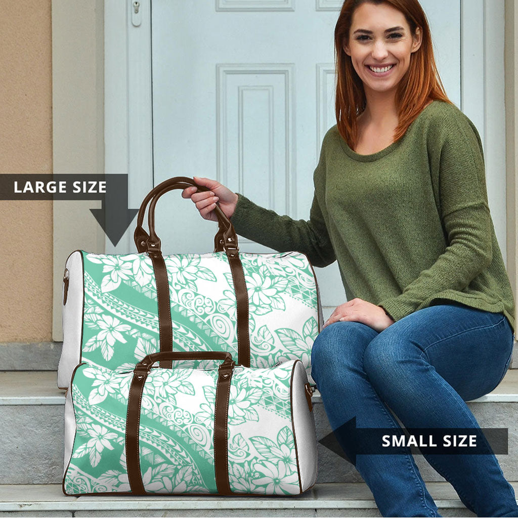 Polynesian Tiare Flower Cyan Pastel Vibes Travel Bag