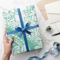 Polynesian Tiare Flower Cyan Pastel Wrapping Paper