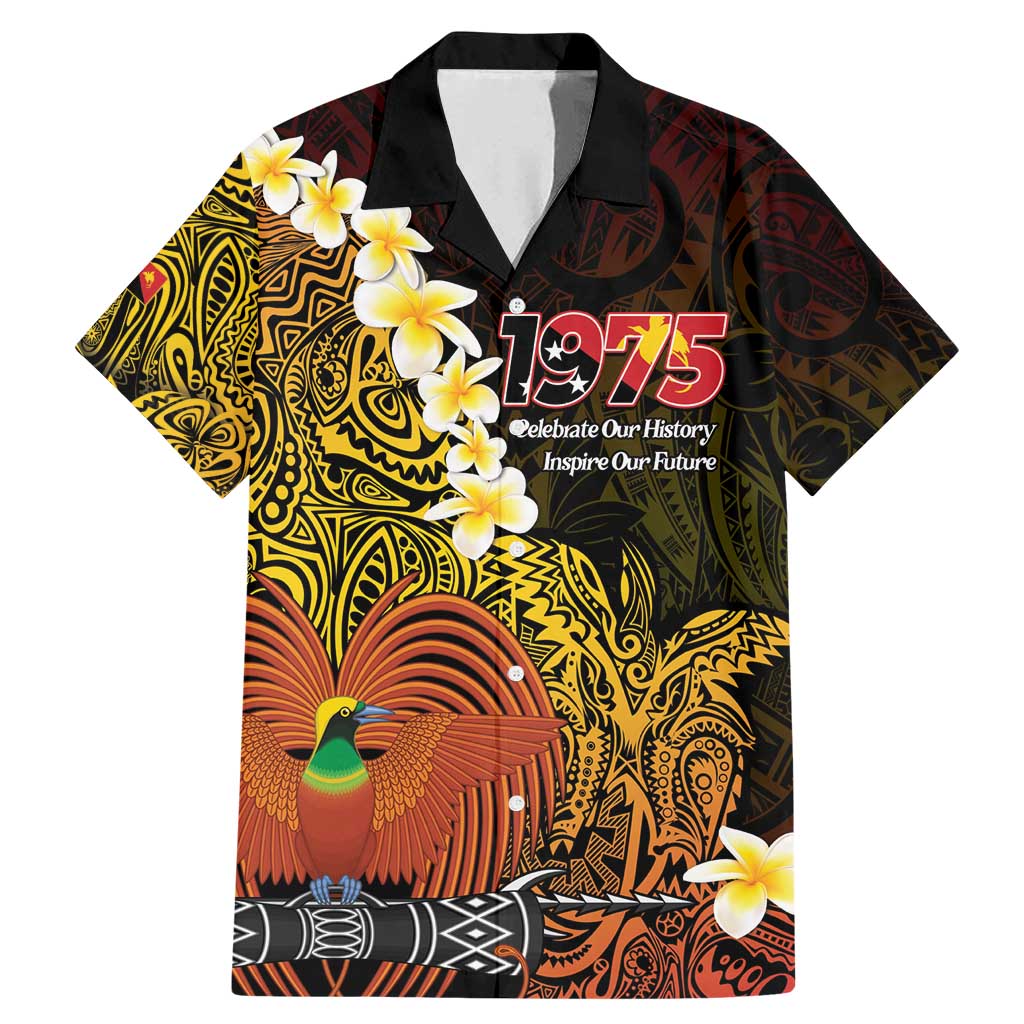 Papua New Guinea 1975 Family Matching Mermaid Dress and Hawaiian Shirt Create Our History Inspire Our Future LT14 Dad's Shirt - Short Sleeve Black - Polynesian Pride
