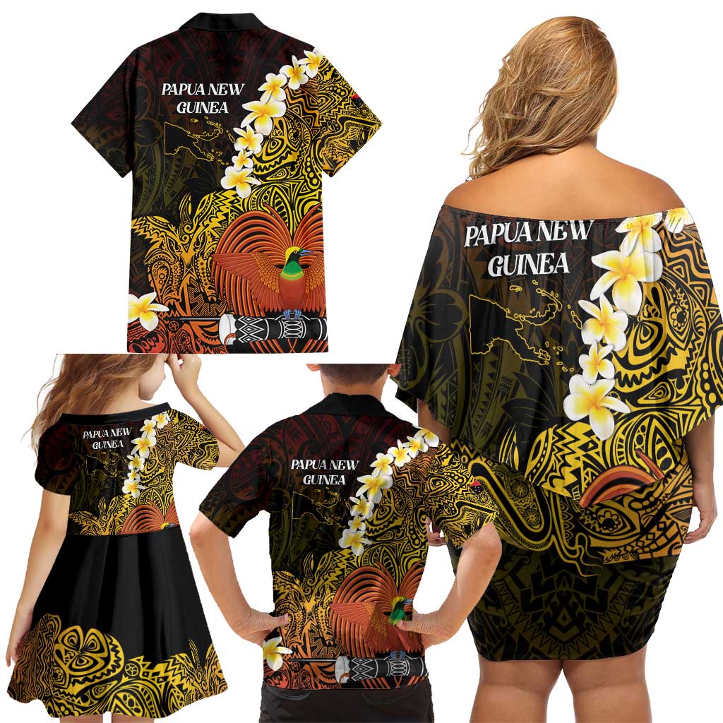 Papua New Guinea 1975 Family Matching Off Shoulder Short Dress and Hawaiian Shirt Create Our History Inspire Our Future LT14 - Polynesian Pride