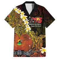 Papua New Guinea 1975 Family Matching Puletasi and Hawaiian Shirt Create Our History Inspire Our Future LT14 Dad's Shirt - Short Sleeve Black - Polynesian Pride