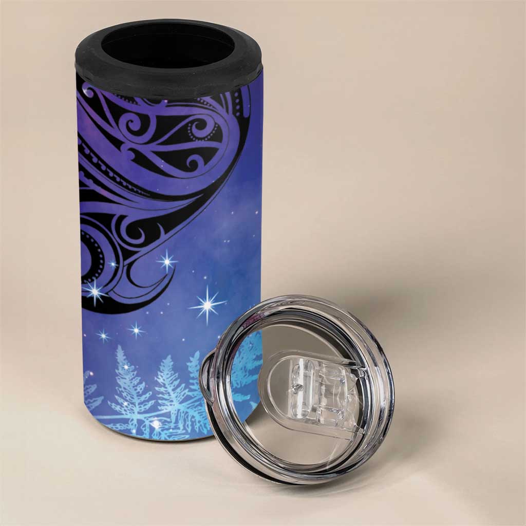 New Zealand Matariki 4 in 1 Can Cooler Tumbler Aotearoa Maori New Year Galaxy Maori Silver Fern LT14 - Polynesian Pride