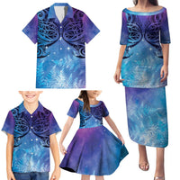 New Zealand Matariki Family Matching Puletasi and Hawaiian Shirt Aotearoa Maori New Year Galaxy Maori Silver Fern LT14 - Polynesian Pride