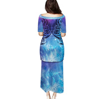 New Zealand Matariki Family Matching Puletasi and Hawaiian Shirt Aotearoa Maori New Year Galaxy Maori Silver Fern LT14 - Polynesian Pride