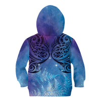 New Zealand Matariki Kid Hoodie Aotearoa Maori New Year Galaxy Maori Silver Fern LT14 - Polynesian Pride