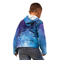 New Zealand Matariki Kid Hoodie Aotearoa Maori New Year Galaxy Maori Silver Fern LT14 - Polynesian Pride