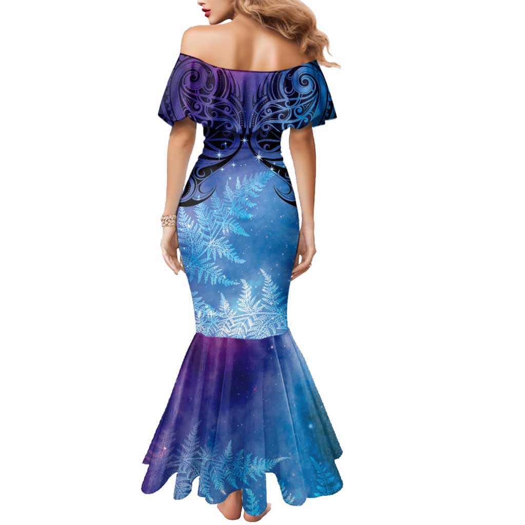 New Zealand Matariki Mermaid Dress Aotearoa Maori New Year Galaxy Maori Silver Fern LT14 - Polynesian Pride