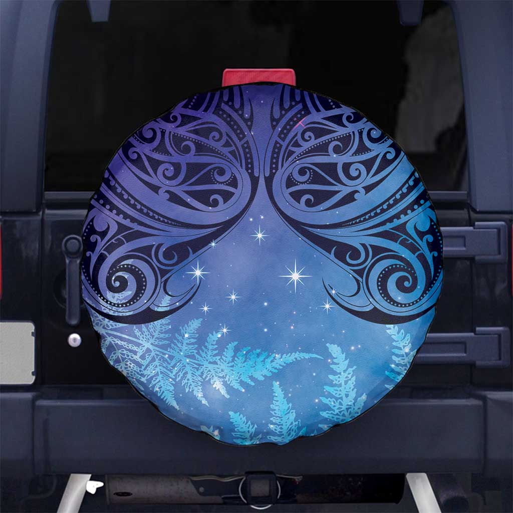 New Zealand Matariki Spare Tire Cover Aotearoa Maori New Year Galaxy Maori Silver Fern LT14 - Polynesian Pride