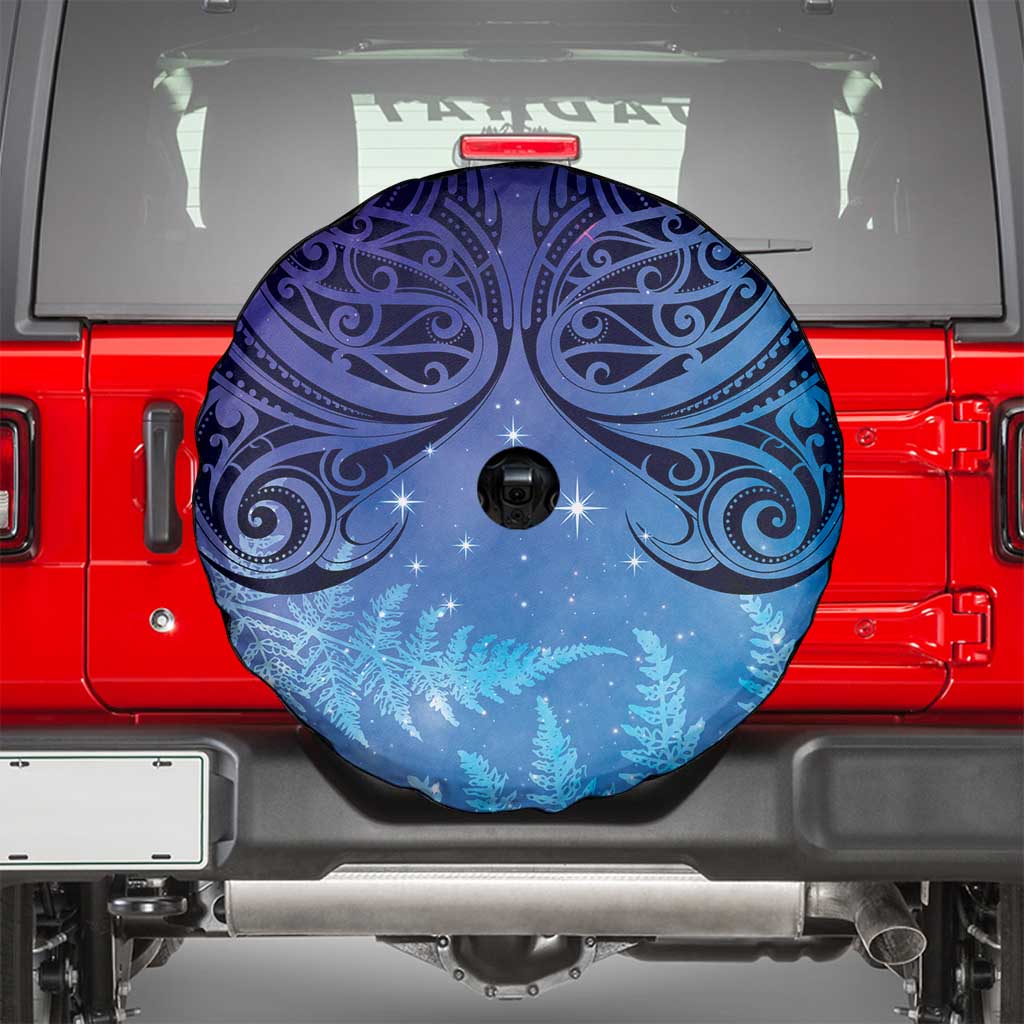New Zealand Matariki Spare Tire Cover Aotearoa Maori New Year Galaxy Maori Silver Fern LT14 - Polynesian Pride