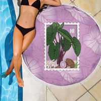 Aloha Hawaii Kalo Beach Blanket Hawaiian Taro Leaves Stylized Stamp