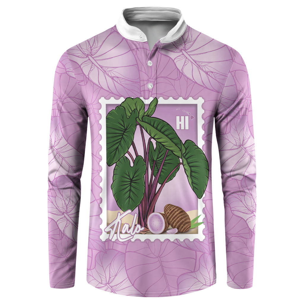 Aloha Hawaii Kalo Button Sweatshirt Hawaiian Taro Leaves Stylized Stamp LT14 Purple - Polynesian Pride