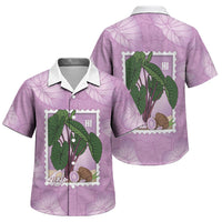 Aloha Hawaii Kalo Family Matching Off The Shoulder Long Sleeve Dress and Hawaiian Shirt Hawaiian Taro Leaves Stylized Stamp LT14 Son's Shirt Purple - Polynesian Pride