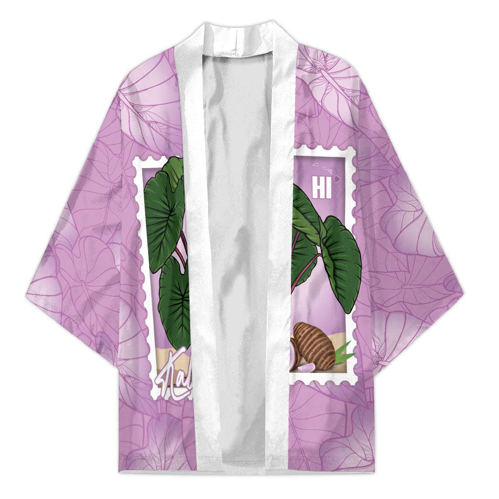 Aloha Hawaii Kalo Kimono Hawaiian Taro Leaves Stylized Stamp LT14 Unisex Purple - Polynesian Pride